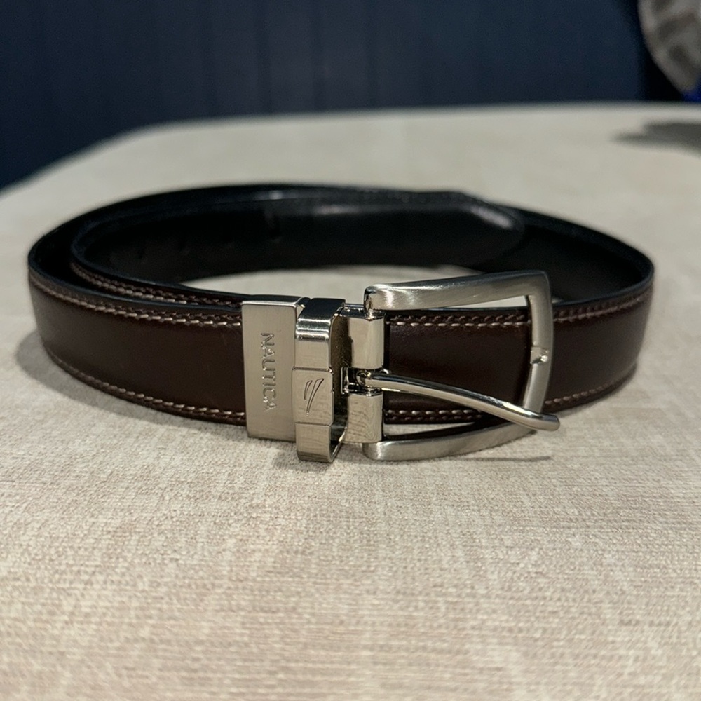 Boys Nautica Dark Brown Leather Belt 26’’